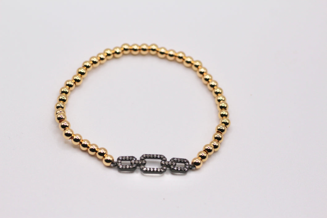 Chain Charm Beaded Bracelet