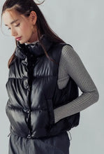 Load image into Gallery viewer, Faux Leather Puffer Vest
