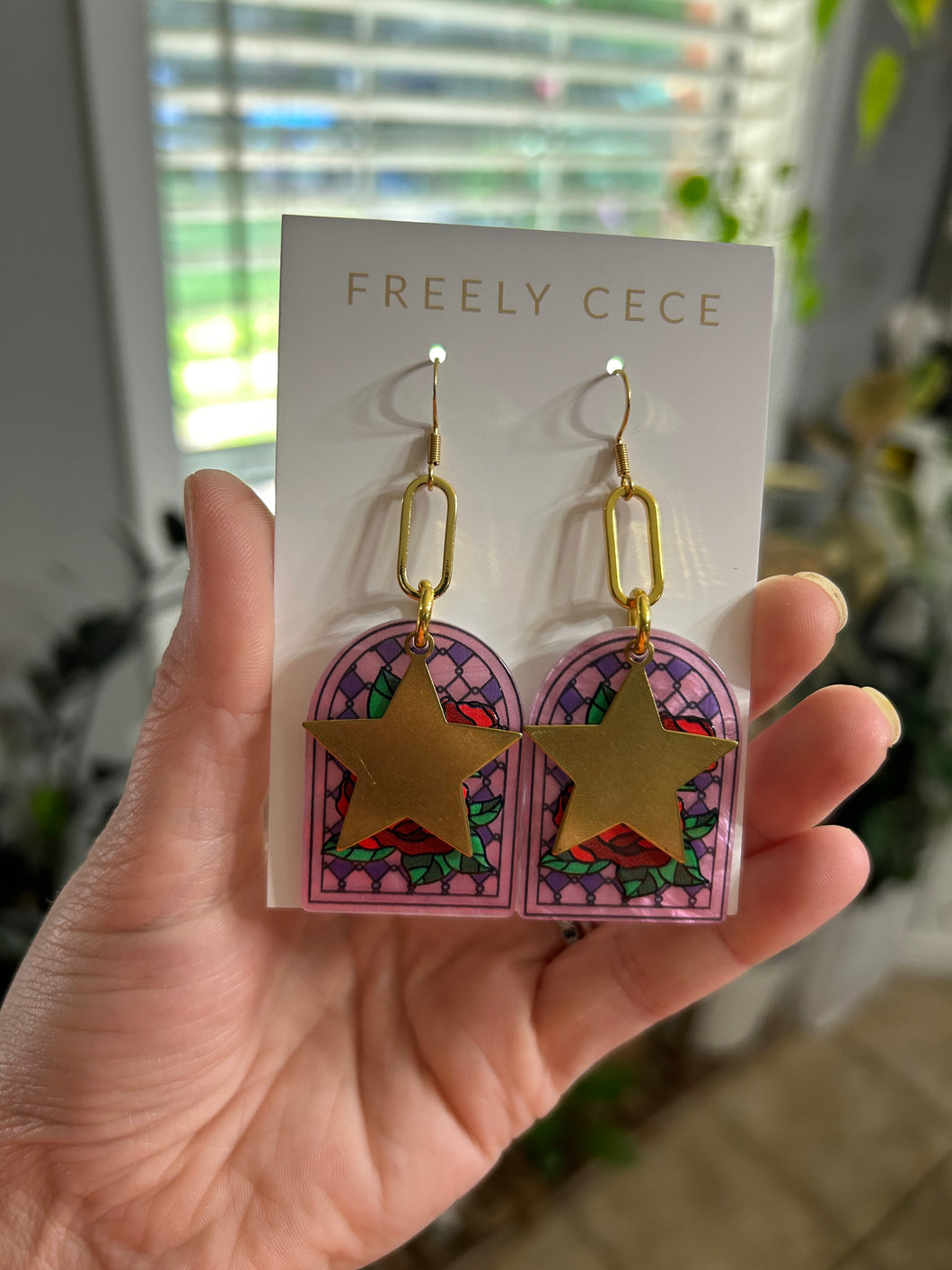 Stained Glass Star Earrings