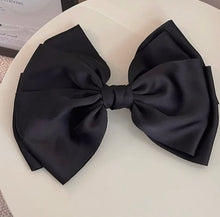 Load image into Gallery viewer, Satin Black Bow Clip
