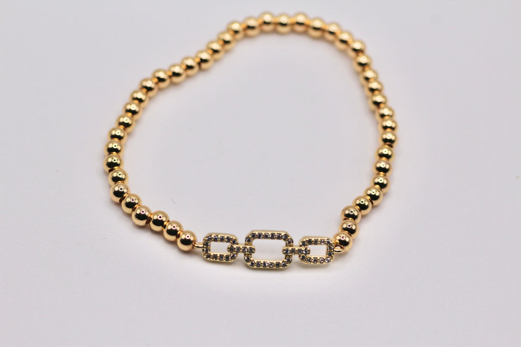 Chain Charm Beaded Bracelet