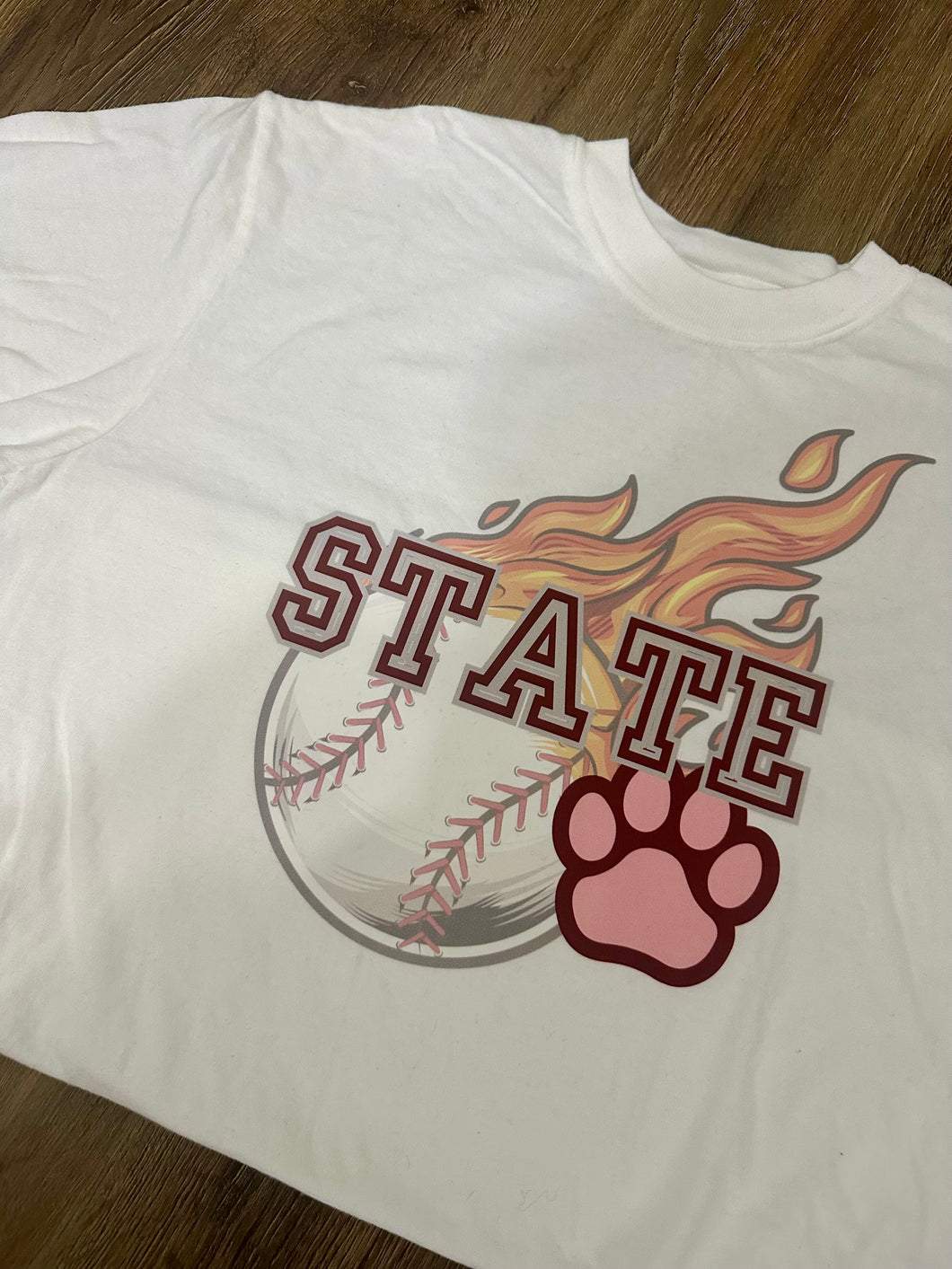 Flaming Baseball Tee