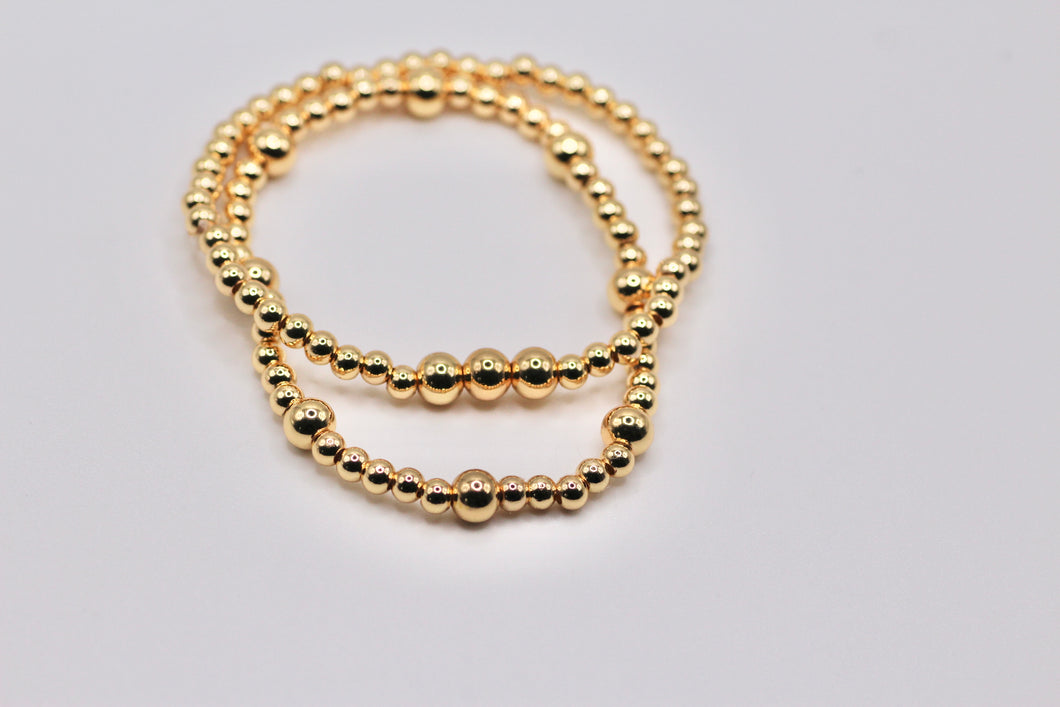 Gold Beaded Bracelet Set