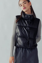 Load image into Gallery viewer, Faux Leather Puffer Vest
