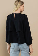 Load image into Gallery viewer, Black Ruffle Tier Top
