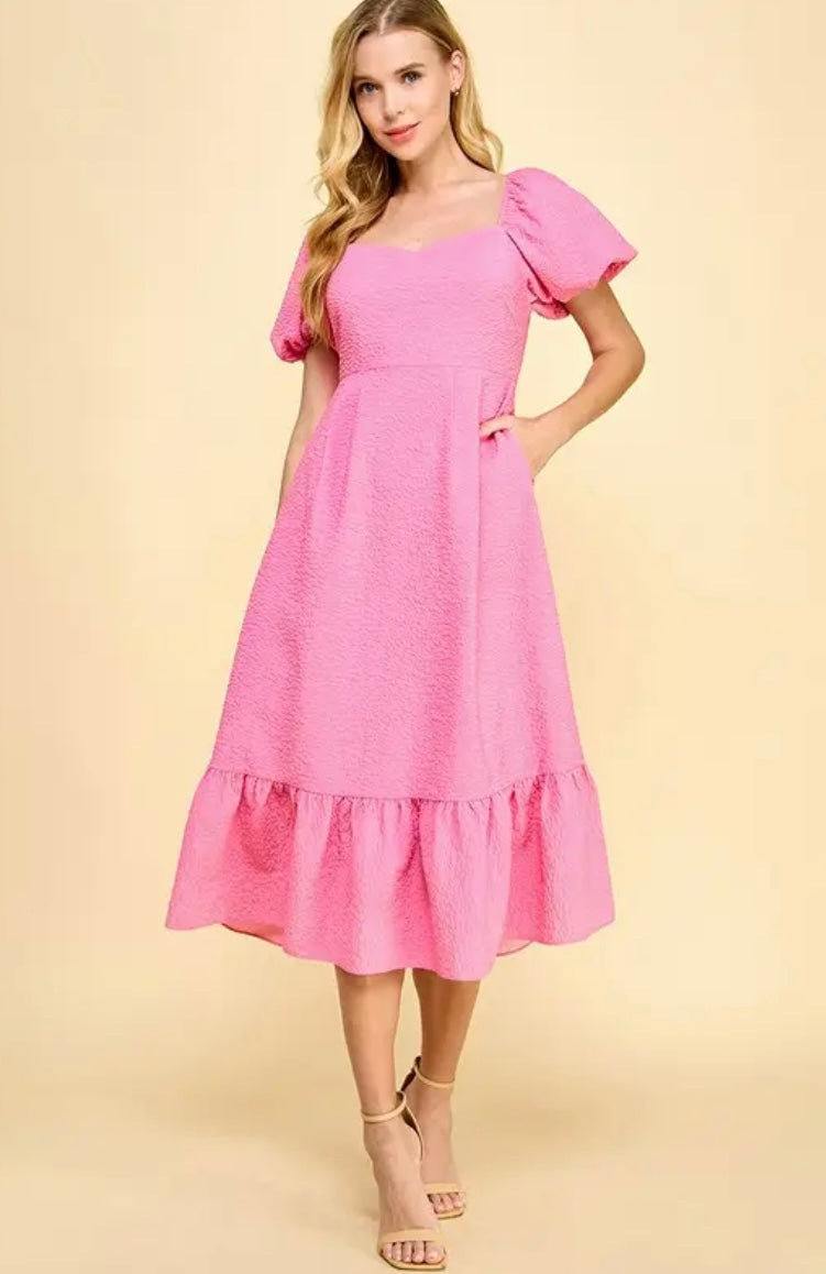 Pink Sweetheart Midi Dress