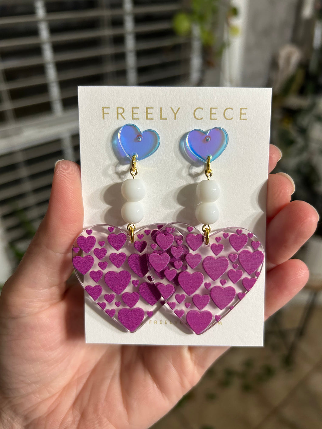 Purple Heart Earrings