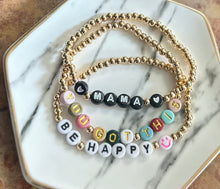 Load image into Gallery viewer, Gold Custom Beaded Name/Word Bracelets
