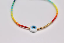 Load image into Gallery viewer, Multicolor Evil Eye Adjustable Bracelet
