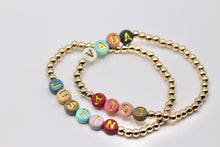 Load image into Gallery viewer, Gold Custom Beaded Name/Word Bracelets
