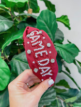 Load image into Gallery viewer, Maroon &amp; White Game Day Headband
