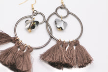 Load image into Gallery viewer, Gunmetal Butterfly Tassel Earrings
