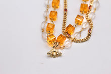 Load image into Gallery viewer, Triple Strand Beaded Bee Necklace
