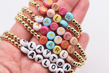 Load image into Gallery viewer, Gold Custom Beaded Name/Word Bracelets
