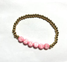 Load image into Gallery viewer, Gold Custom Beaded Name/Word Bracelets
