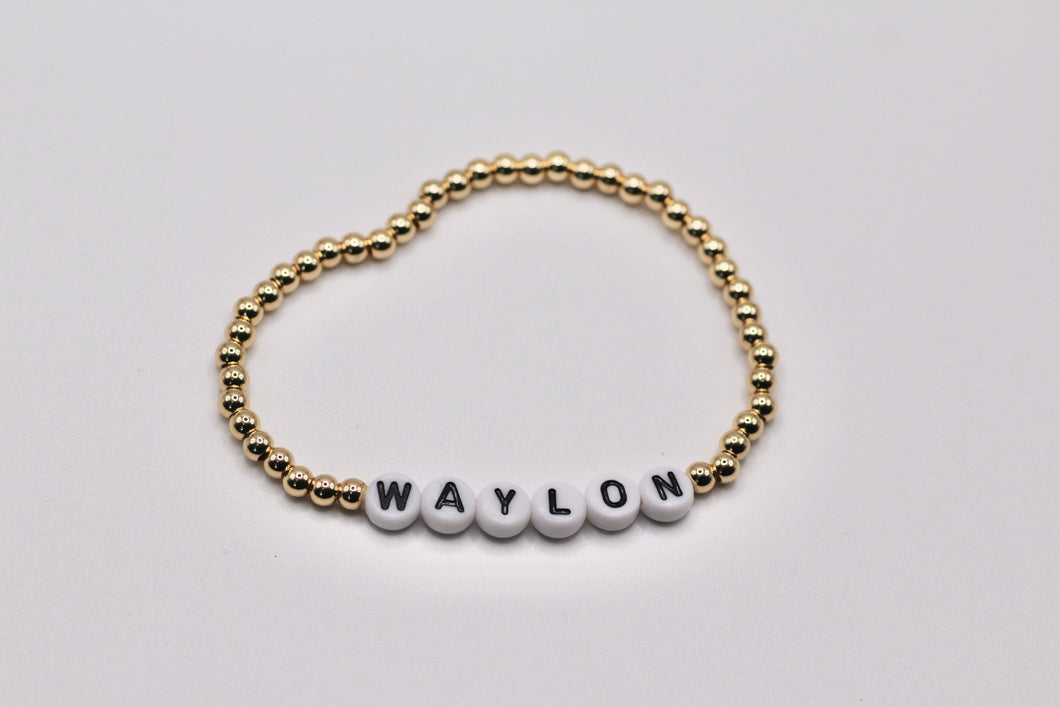 Gold Custom Beaded Name/Word Bracelets