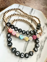 Load image into Gallery viewer, Gold Custom Beaded Name/Word Bracelets
