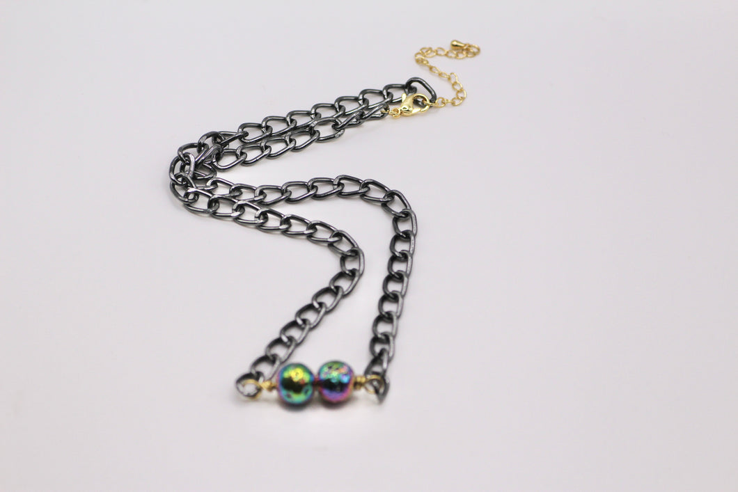 Gunmetal Lava Necklace