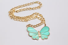 Load image into Gallery viewer, Turquoise Large Butterfly Pendant Necklace
